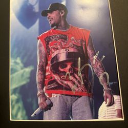 Signed Breezy Bowl Photo Of Chris Brown 