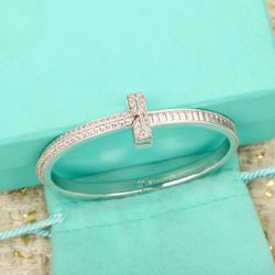 T1 Diamond Wide Hinged Bracelet