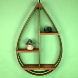 Large Vintage Bentwood Teardrop Shelf