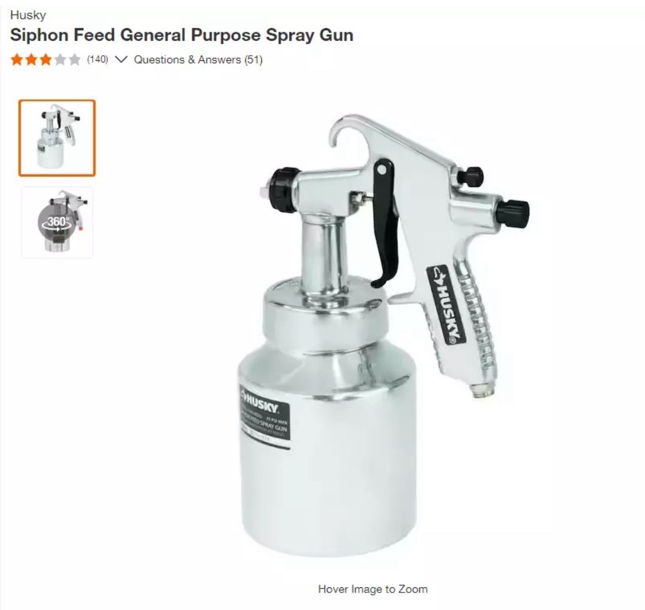 Siphon Feed General Purpose Spray Gun (6 PCS)
