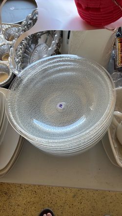 Clear Textured Plastic Bowl Set (10)