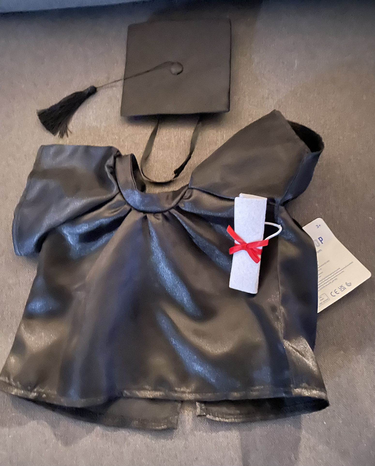 Build-A-Bear Graduation Cap & Gown & Diploma Black Outfit
