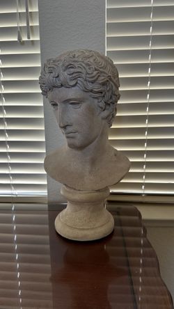 Classical Greek Bust Sculpture - Designer Accent 18” Tall