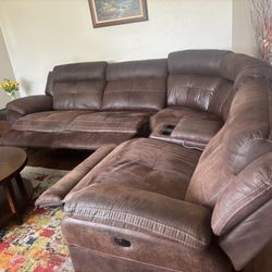 Sectional Couch With Electric Recliners