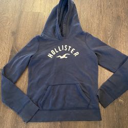 Womans Navy Blue Hoodie Sweater Size Médium By Hollister #13