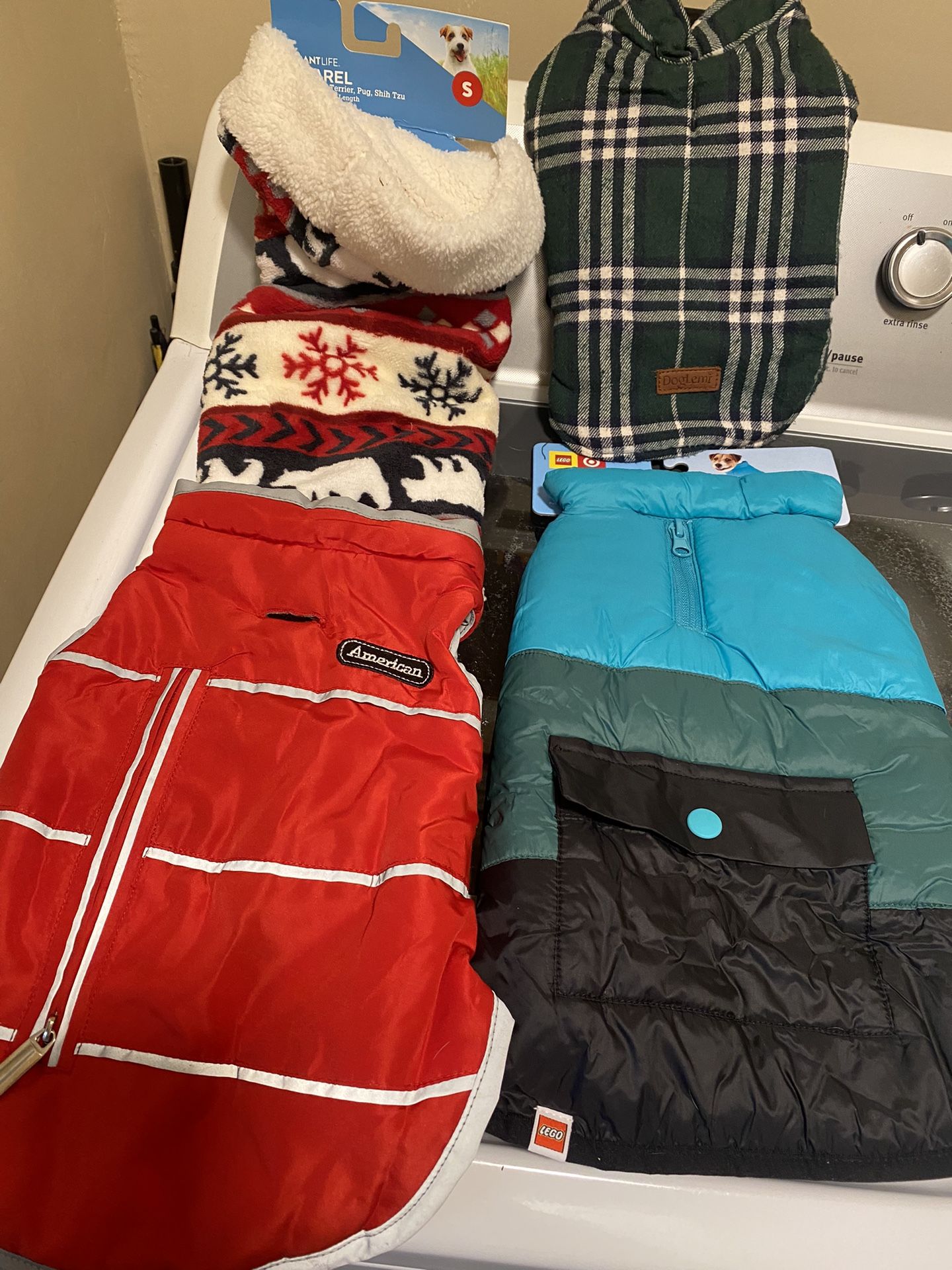 Assorted small dog coats $15 each
