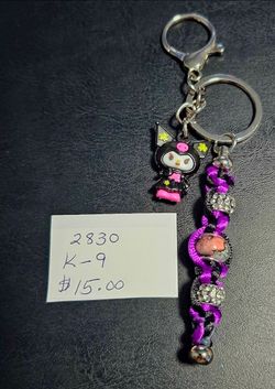 HANDMADE CRYSTAL KEYCHAIN WITH KITTY CHARM