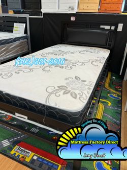 Twin Metal bed frame with mattress colchones