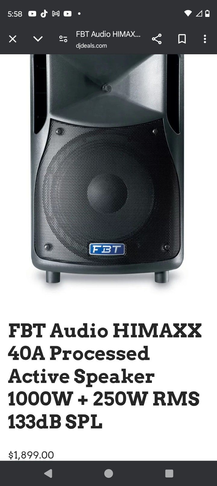 FBT HIMAXX 60
SOUND REINFORCEMENT SPEAKER
