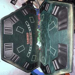 Folding Poker Table Top – 48-Inch Solid Wood Topper – Space for 8 Players – Blackjack Table with Built-in Cupholders and Chip Trays by Trademark Poker