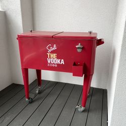 80 Qt. Portable Rolling Patio Cooler