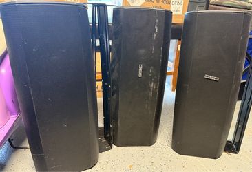 QSC AD-S282H Commercial Speakers (Set of 3) with Wall Mount Brackets