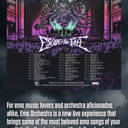 2 Tickets For Emo Orchestra Feat. Escape The Fate