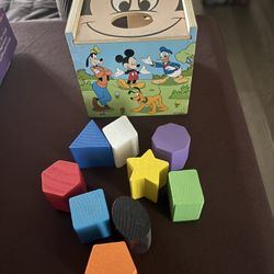 Mickey Mouse Wood Sorting Box, Like New