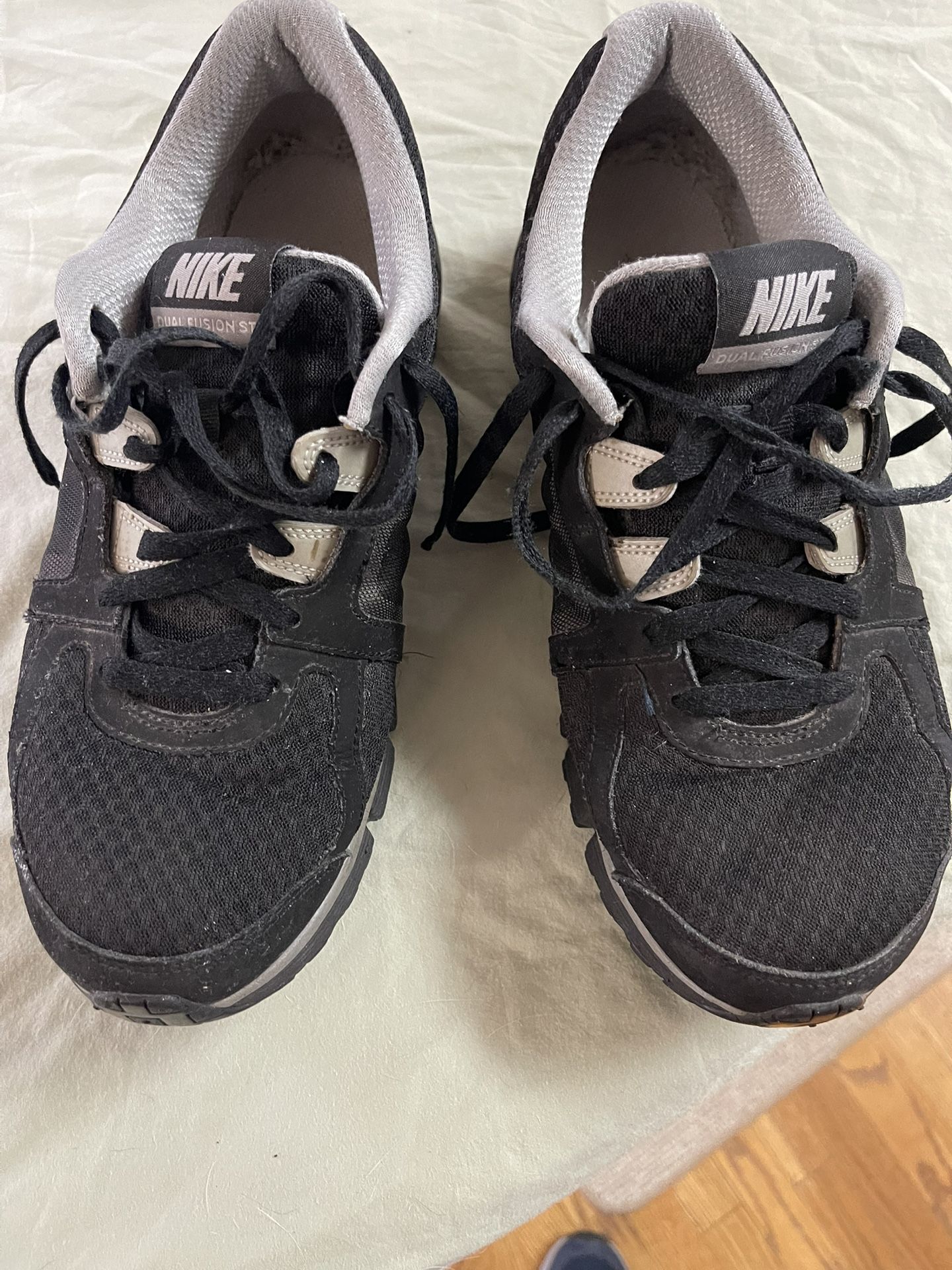 Nike Dual Fusion ST 2 Black Silver Running Shoes 454242-020 Men's US 9.5