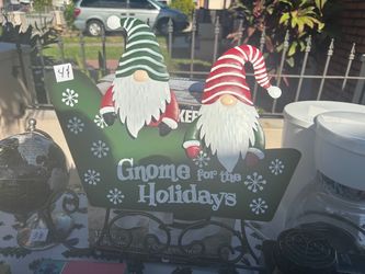 Gnomes Metal Poster Holidays