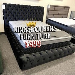 New Queen Bed Frame With Mattress 