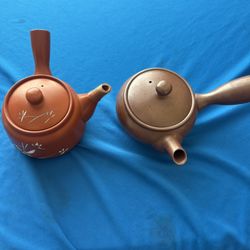 2x Japanese Kyusu Side Handle Teapots - Set of 2