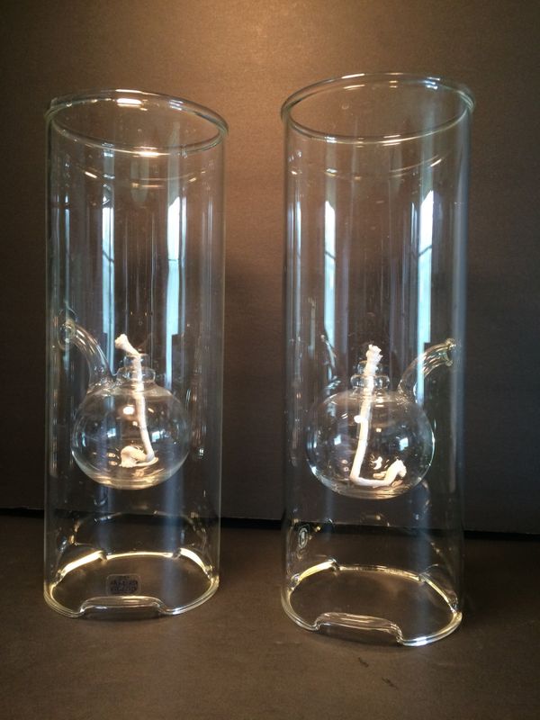 Wolfard Vintage Hand Ing Glass Oil Lamps Set Of Two For Wolfard Vintage Hand Ing Glass Oil Lamps Set Of Two