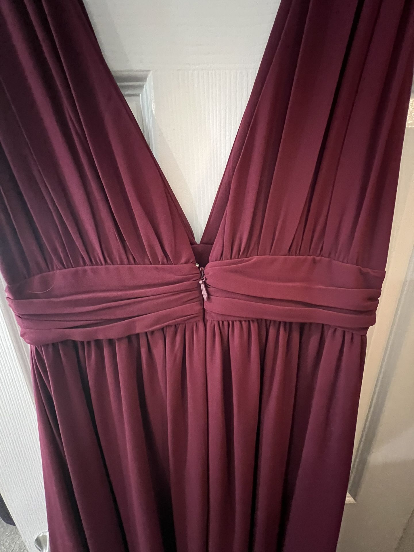Lulu's Wine-Colored Bridesmaids Dress