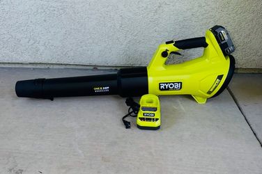 RYOBI ONE+ HP 18V Brushless Whisper Series 130 MPH 510 CFM Leaf Blower + 6.0Ah Battery & Charger New