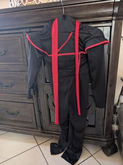 Black and Red Ninja Costume Jumpsuit
