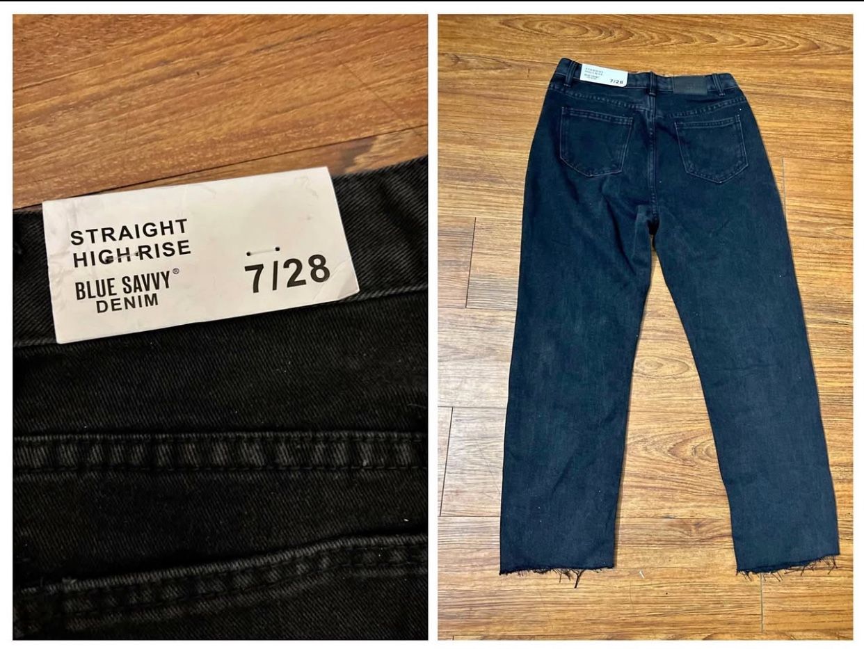 Straight High Rise Blue Savvy Denim 7/28