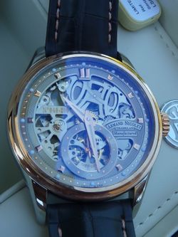 18K GOLD Armand Nicolet LS8 Men's Watch (8620S-GL-P713GR2) New, Limited Edition