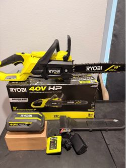 Ryobi 40V HP Brushless 16in Battery Chainsaw Kit