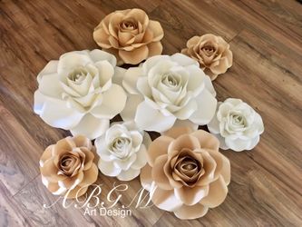 Flores de papel • Paper flowers • Flores de papel grandes • Rosas