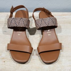 NEW! ITALIAN SHOEMAKERS Women's Adjustable Ankle Strap Sandals (8.5) Brown