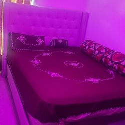 Queen bed frame with mattress