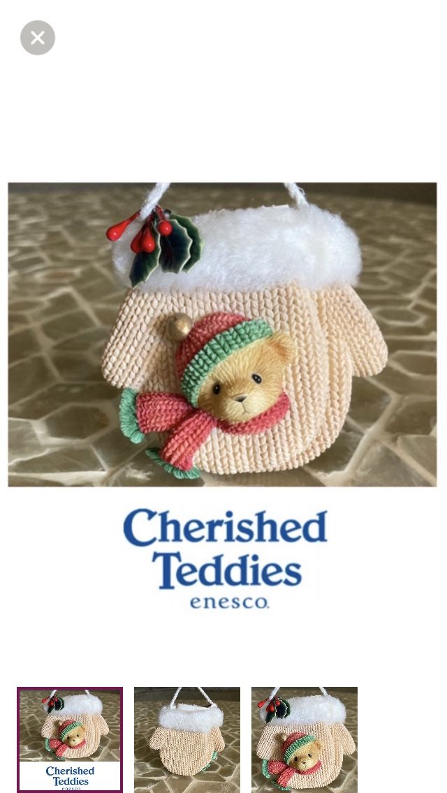 Cherished Teddies ‘Wet Mittens’ ornament by Enesco