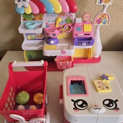 Used, In Really Good Condition Kindi Kids Market,  Cart Accessories Doll, Nana Doll.