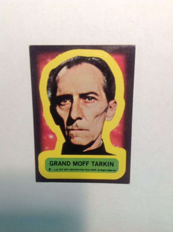 Grand Moff Tarkin StarWars sticker trading card from 1977