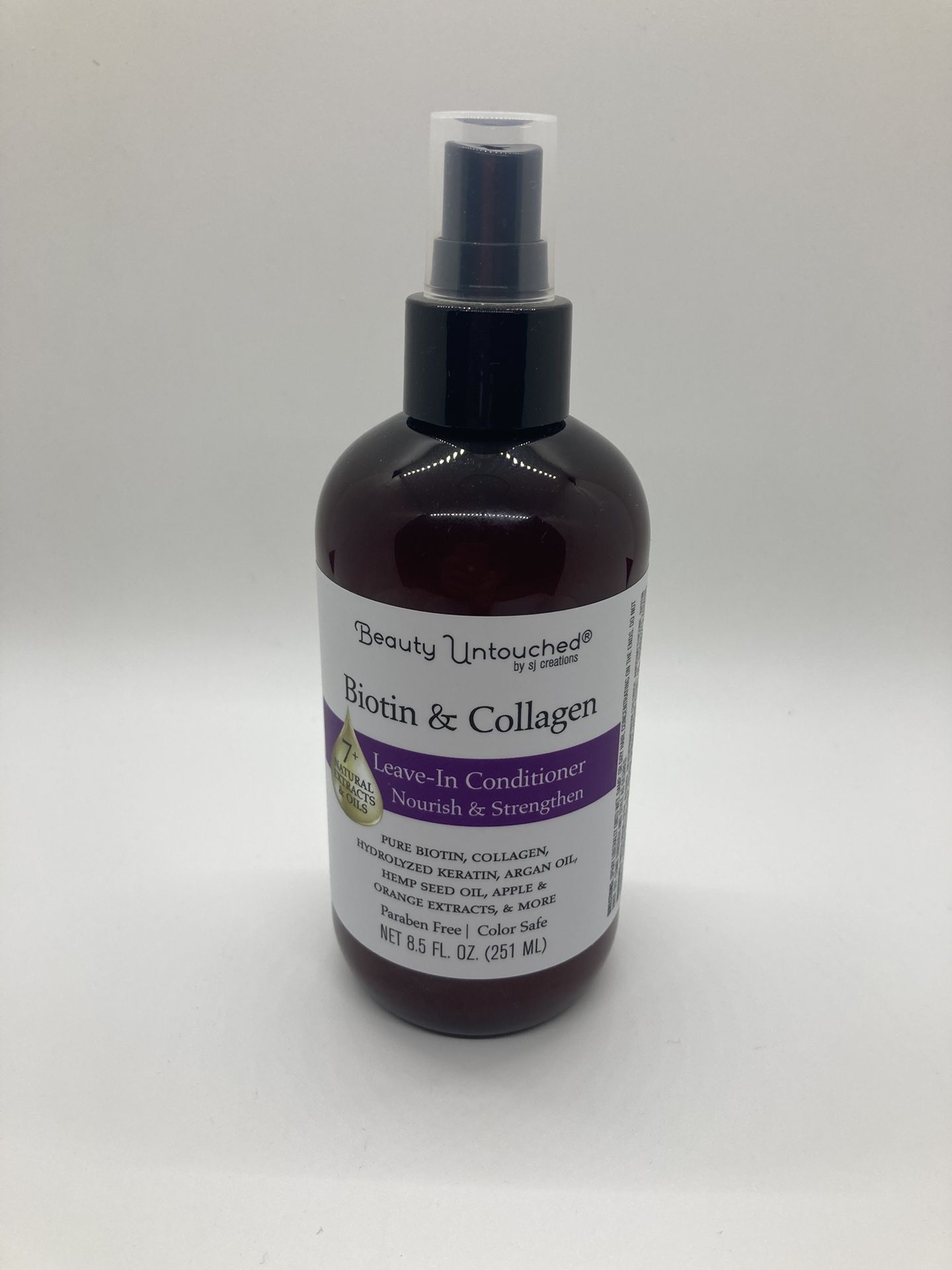 NEW BEAUTY UNTOUCHED BY SJ CREATIONS BIOTIN & COLLAGEN LEAVE-IN CONDITIONER. 8.5 OZ.
