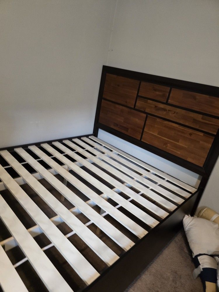 Queen Bed Frame With Headboard , Chest, Night Drawer
