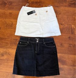 NWT French Connection and NWOT Black House White Market Jean skirt- size 8