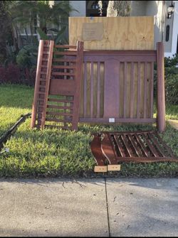 Nice Wood Full Sized Bed Frame With Head And Foot Boards