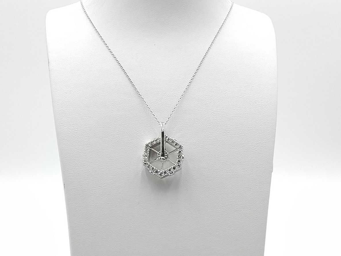 1.2 Dwt Diamond Pendant Chain Sterling Sliver Mk1225rzmia