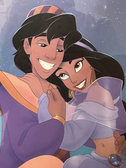 The Disney Store Exclusive Commemorative Aladdin Lithograph Framed 