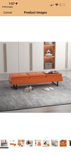 Kinpaw Reception Chairs Modern Entryway Bench - 3-Seat Waiting Room Chair with Thickened Cushion PU Leather Living Room Bench Lobby Furniture for Offi