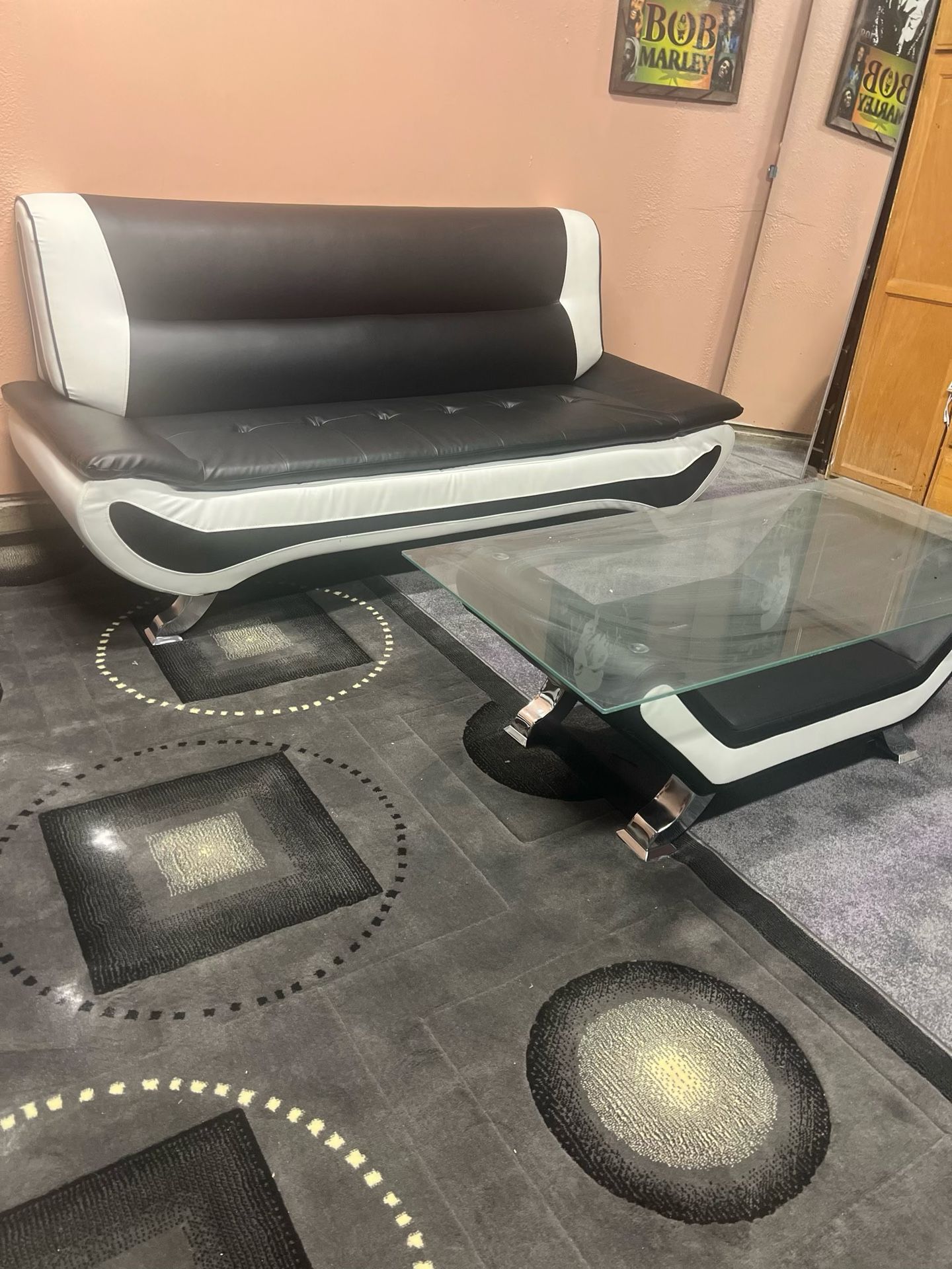 Designer Couch W/ Matching Table