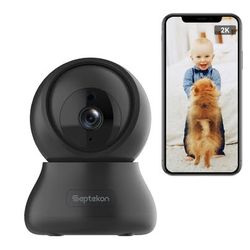 Septekon 2K Indoor Security Camera – 360 Pan/Tilt, Baby/Pet Monitor