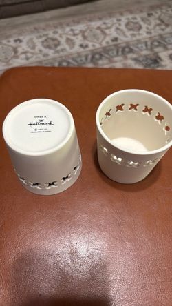 Hallmark matte ceramic tea light candle holders not used