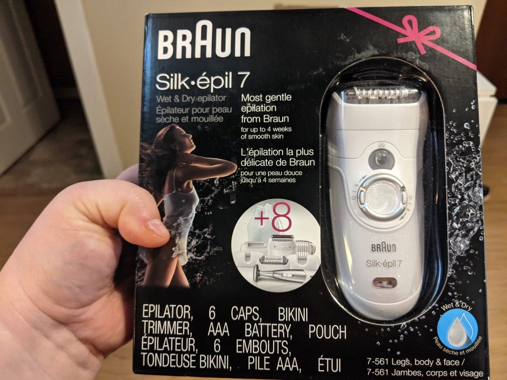 Never Opened: Braun Epilator Silk-épil 7-7561 Facial Hair Removal for Women, Bikini Trimmer, Womens Shaver Wet & Dry, Cordless

