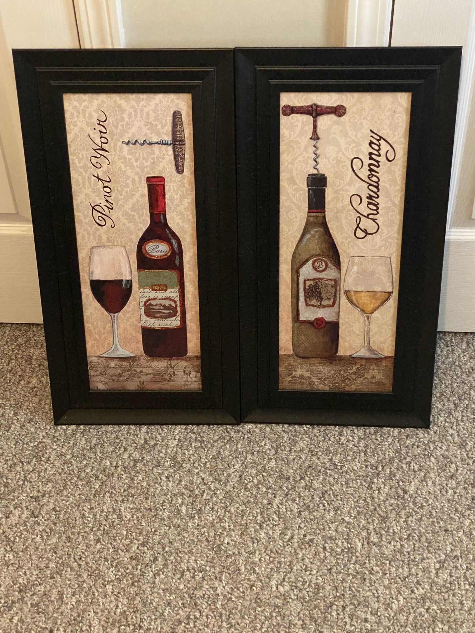 4 Piece Lot of Wine Themed Wall Art!