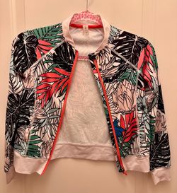 Tropical Print Zip-Up Girls Jacket