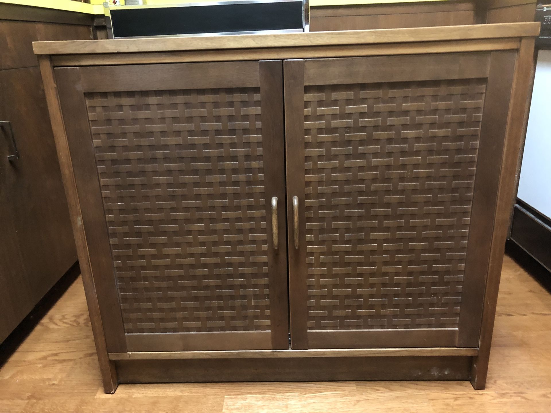 Mcm Mid Century Modern Almond Colored Sideboard Buffet Rattan Or Wicker For Sale In Bellevue Wa Offerup