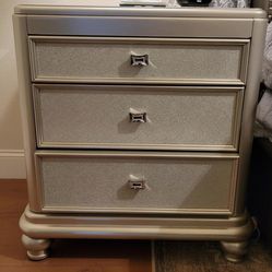 King Size Bed Frame With two Night Stand and A Make Up Table